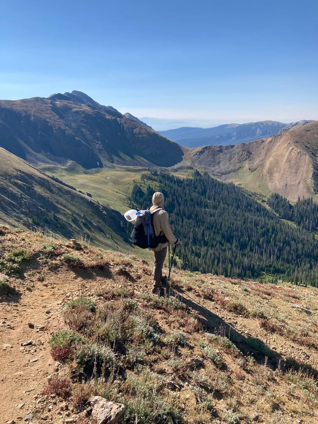 Eric Vlosky on a ridge in the Never Summer Wilderness, Colorado